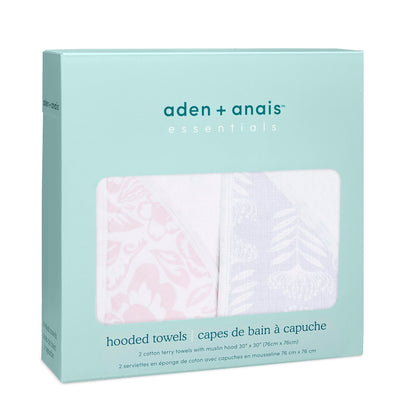 aden + anais™ essentials rankšluosčiai su gobtuvu (2 vnt.) - Tiny Humans