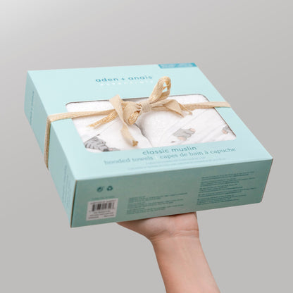 aden + anais™ essentials rankšluosčiai su gobtuvu (2 vnt.) - Tiny Humans