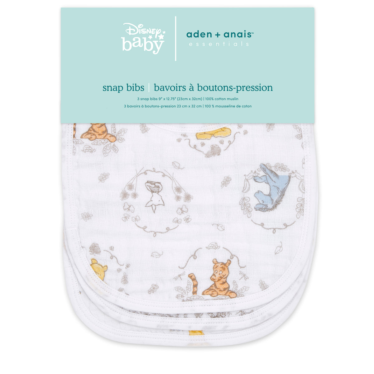 aden + anais™ snap bibs užsegami seilinukai (3 vnt.) - Tiny Humans