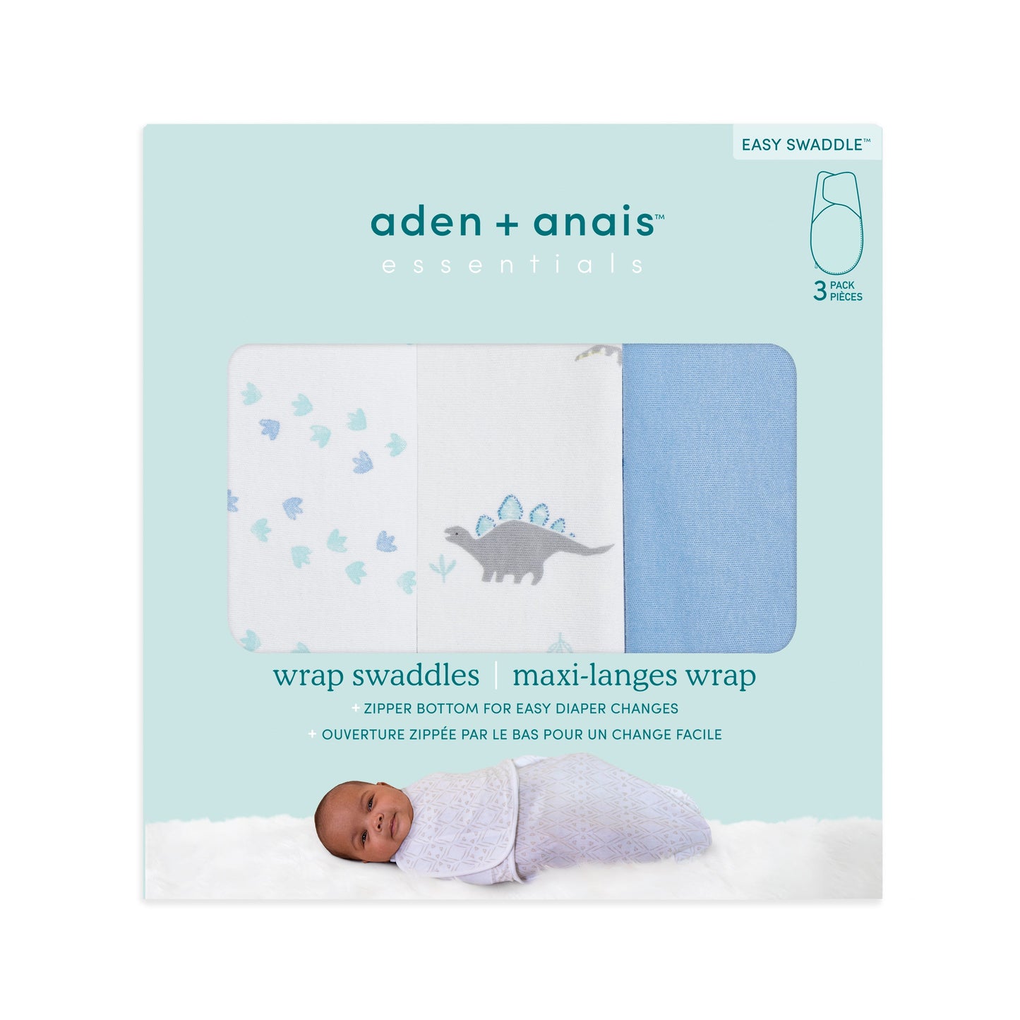 aden + anais™ essentials swaddle wrap vystyklai (3vnt.) - Tiny Humans
