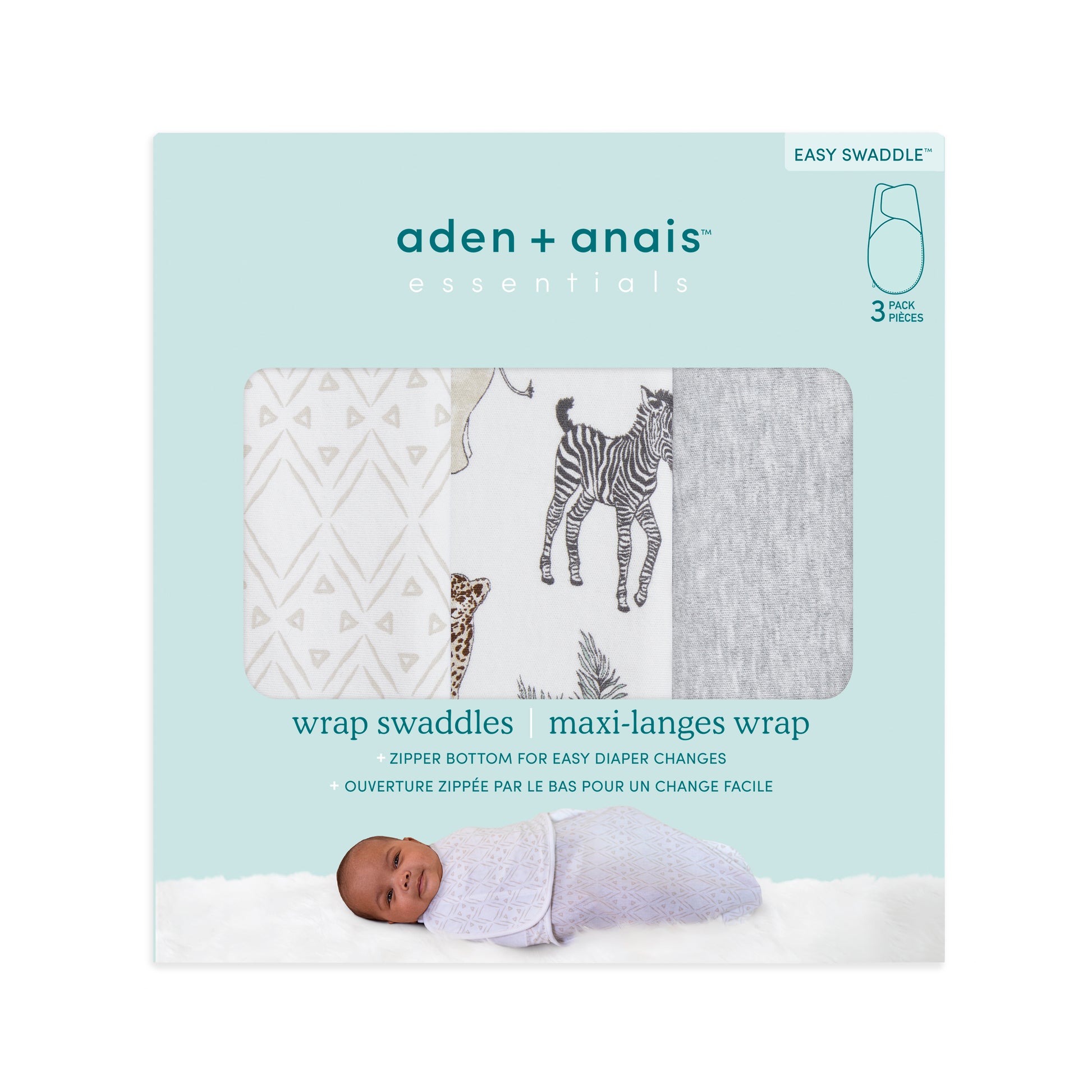 aden + anais™ essentials swaddle wrap vystyklai (3vnt.) - Tiny Humans