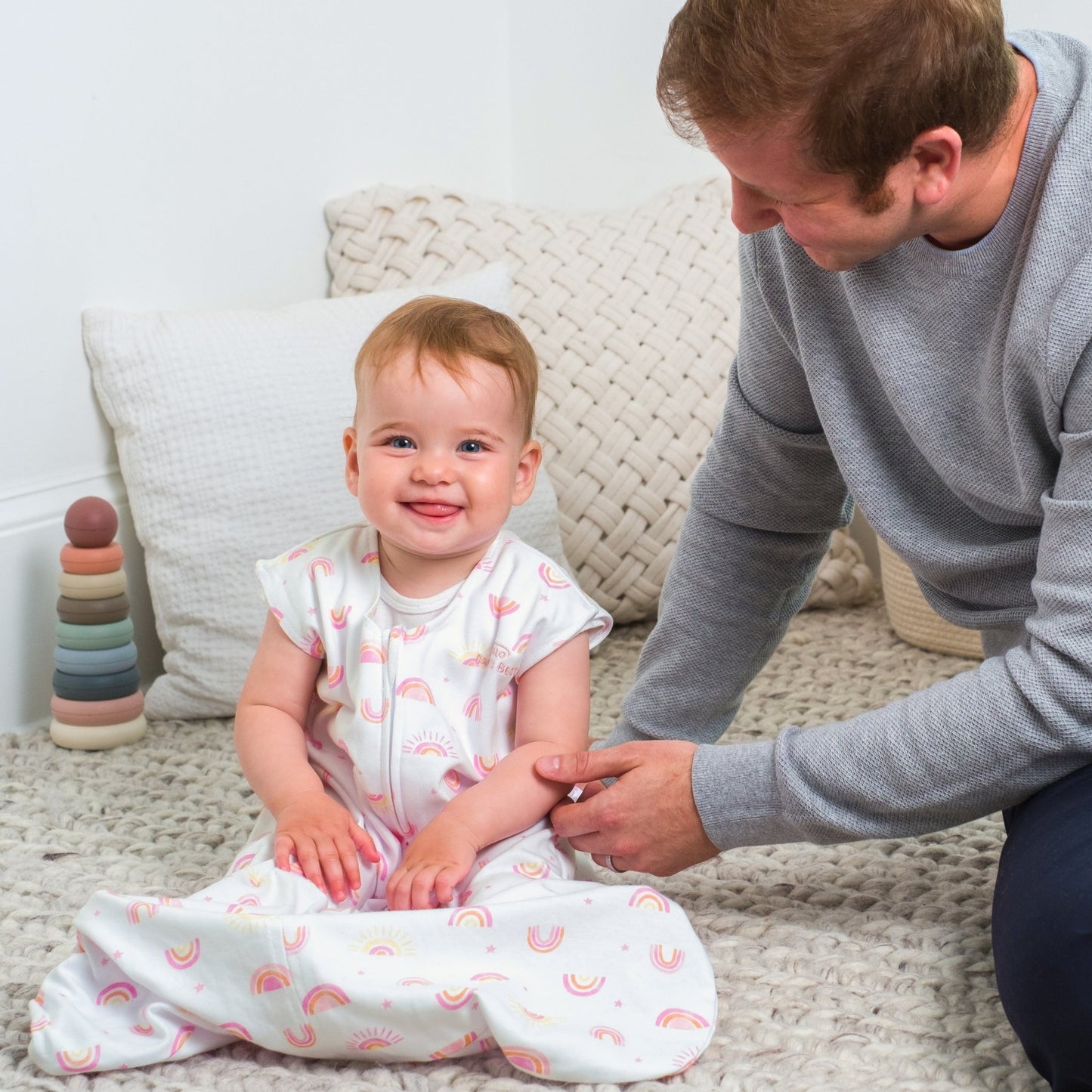 HALO SLEEPSACK® Sunshine Rainbows miegmaišis 0.5 TOG - Tiny Humans